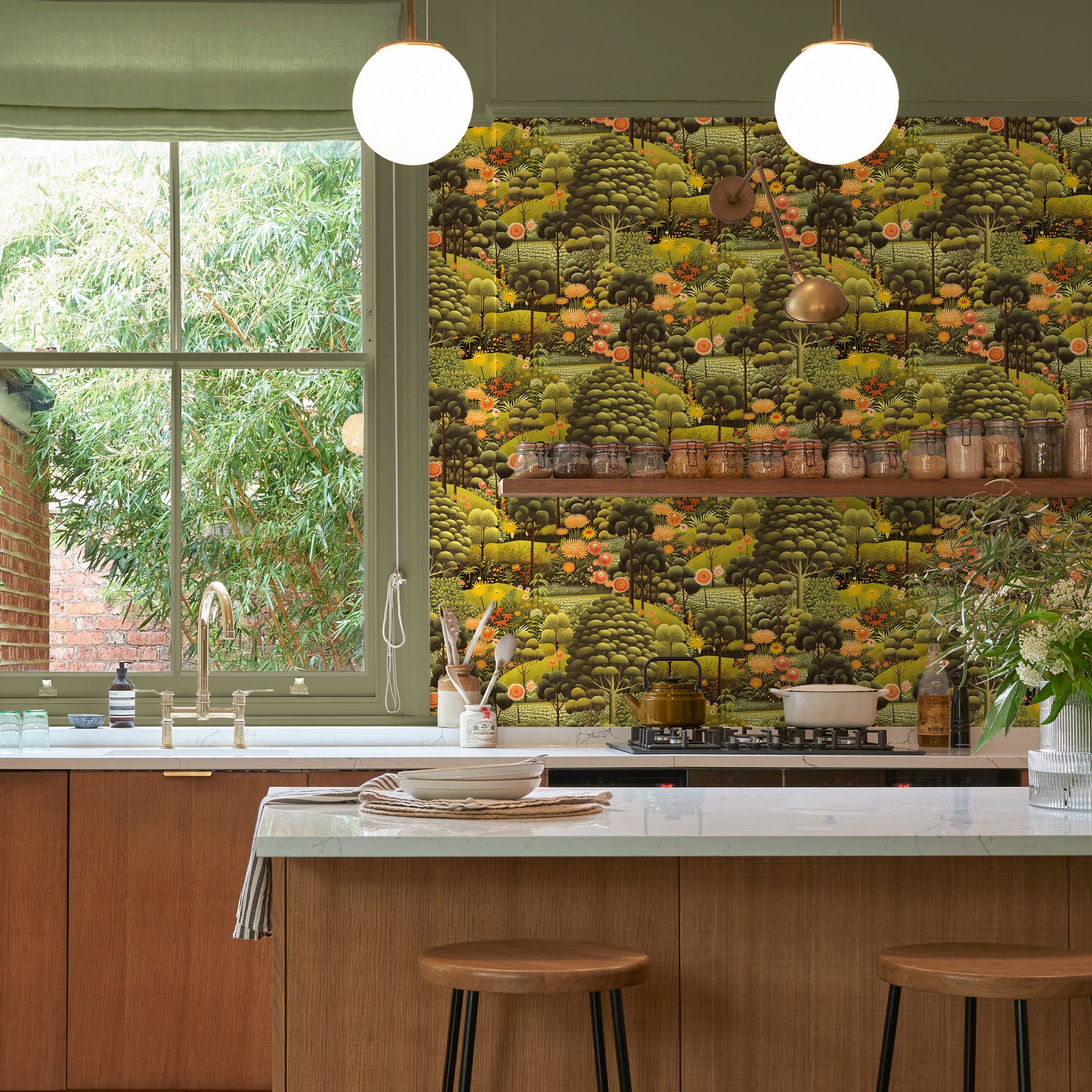 Arley Garden Wallpaper 127925 By Graham Brown In Dusk Green